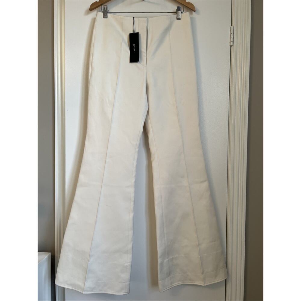Joseph 40 Trouser Pants Cream Flare Leg Flat Front 💖NWT💖